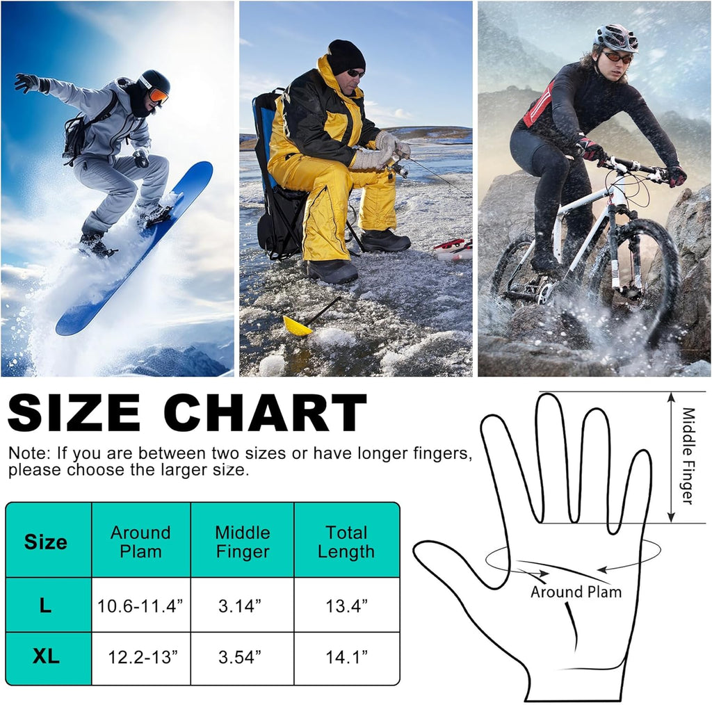Ultimate Rechargeable Heated Gloves - Waterproof Touchscreen for Outdoor Adventures, Skiing, Running, and Work!