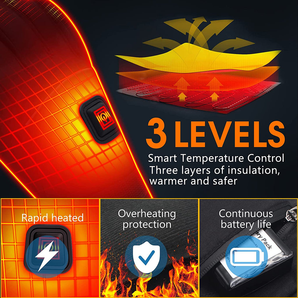 Ultimate Rechargeable Heated Gloves - Waterproof Touchscreen for Outdoor Adventures, Skiing, Running, and Work!