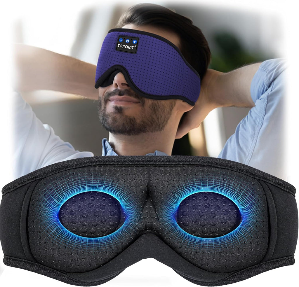 Ultimate Bluetooth 5.4 Sleep Mask with HD Headphones - Luxurious 3D Blackout Eye Mask in Breathable Silk for Side Sleepers, Perfect for Travel, Meditation & CPAP Users