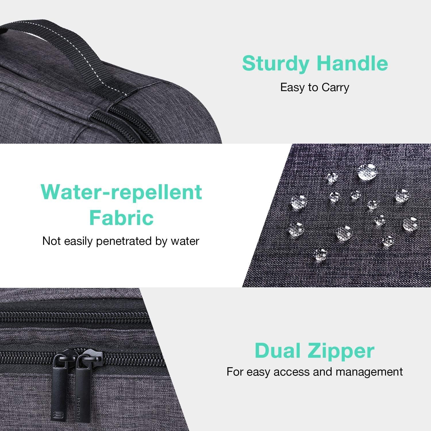 Ultimate Double Layer Electronic Organizer - Stylish Travel Bag for 10.5 Inch iPad Pro, Perfect for Adapters and Cables in Sleek Black