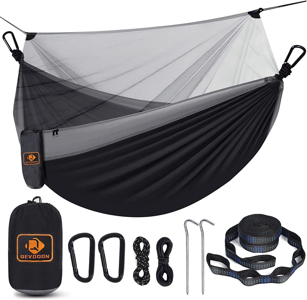 Ultimate Portable Camping Hammock with Insect Net - Perfect for Outdoor Adventures, Includes Tree Straps & Durable Carabiners, Lightweight Parachute Nylon!