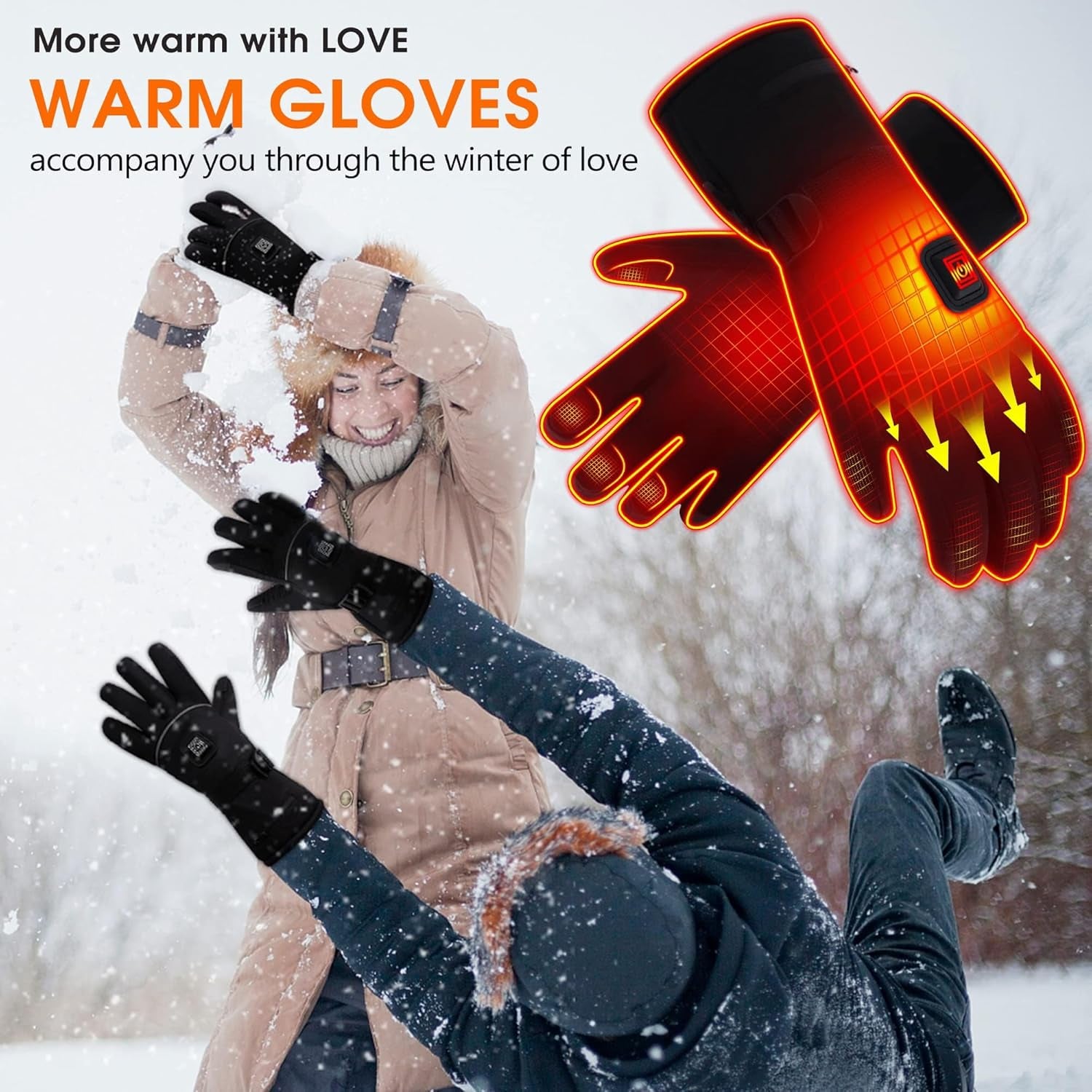 Ultimate Rechargeable Heated Gloves - Waterproof Touchscreen for Outdoor Adventures, Skiing, Running, and Work!