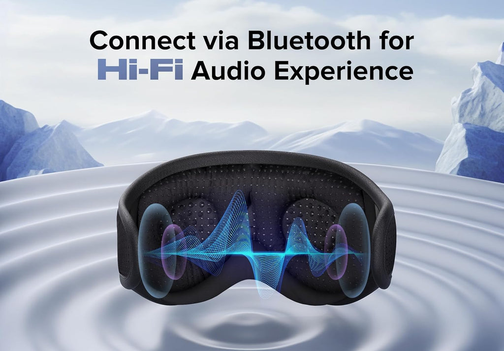 Ultimate Bluetooth 5.4 Sleep Mask with HD Headphones - Luxurious 3D Blackout Eye Mask in Breathable Silk for Side Sleepers, Perfect for Travel, Meditation & CPAP Users