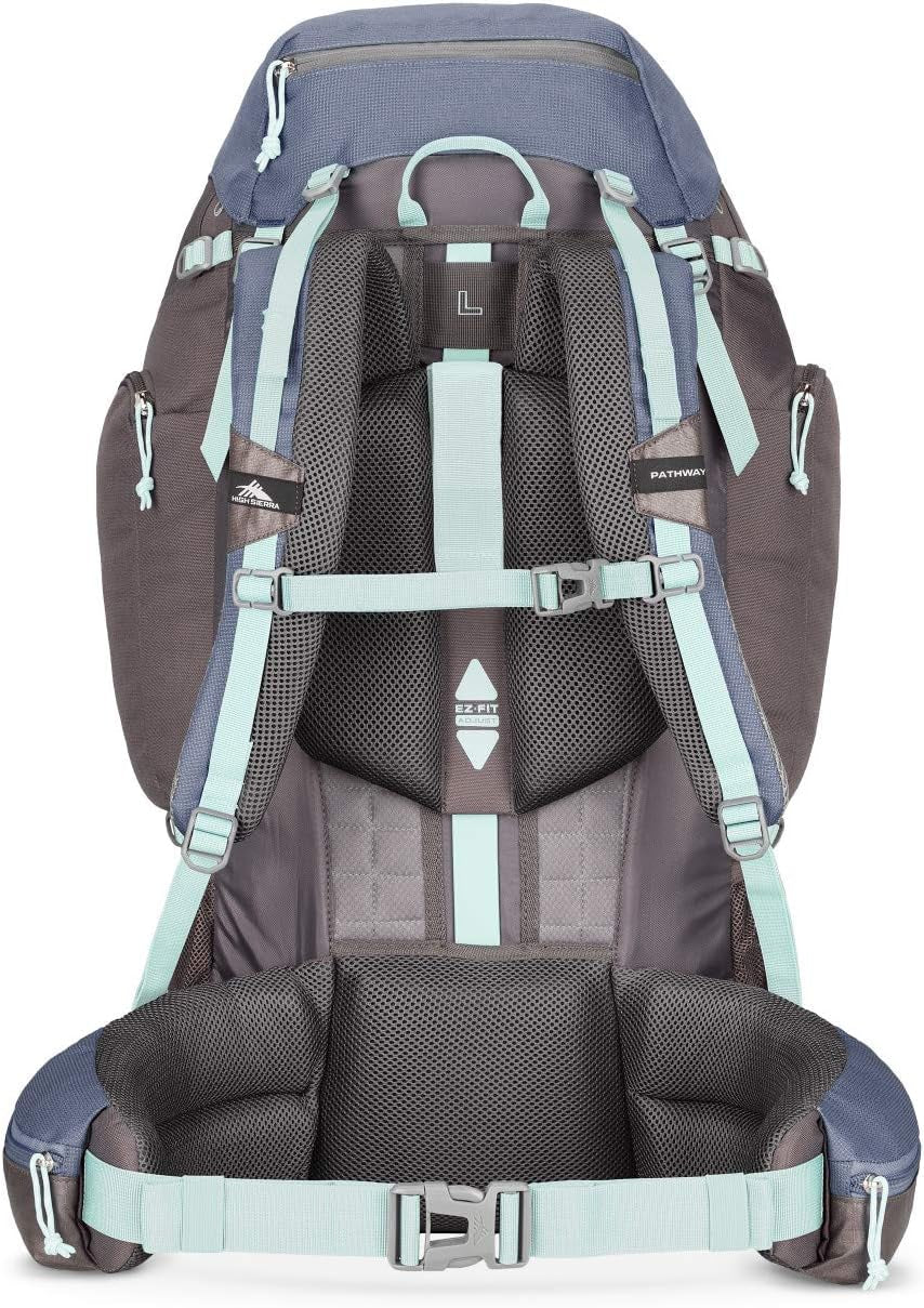 Ultimate Pathway 70L Internal Frame Hiking Backpack – Stylish Grey Blue/Mercury/Blue Haze Design