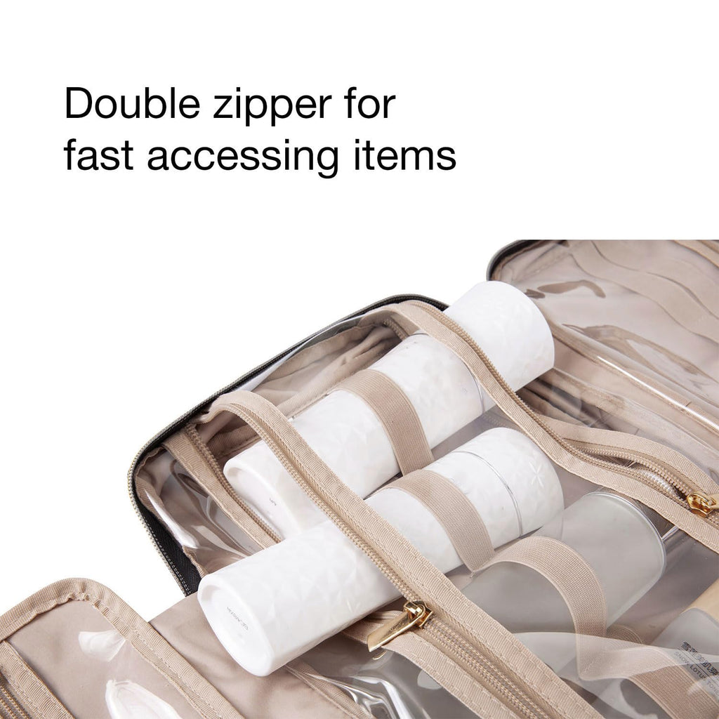 Chic Baby Pink Medium Water-Resistant Toiletry Bag with Hanging Hook - Ultimate Travel Organizer for Cosmetics and Accessories