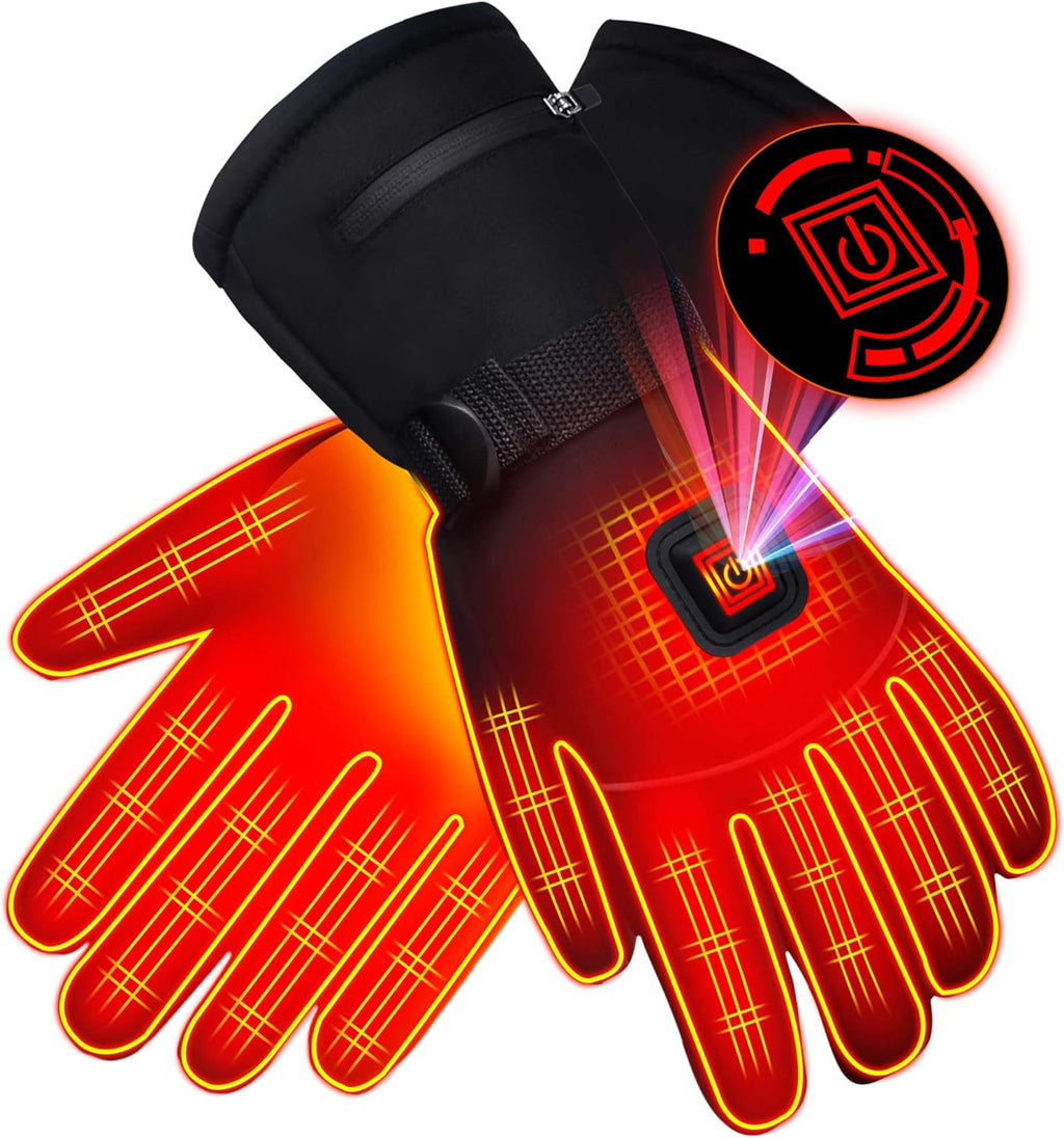 Ultimate Rechargeable Heated Gloves - Waterproof Touchscreen for Outdoor Adventures, Skiing, Running, and Work!