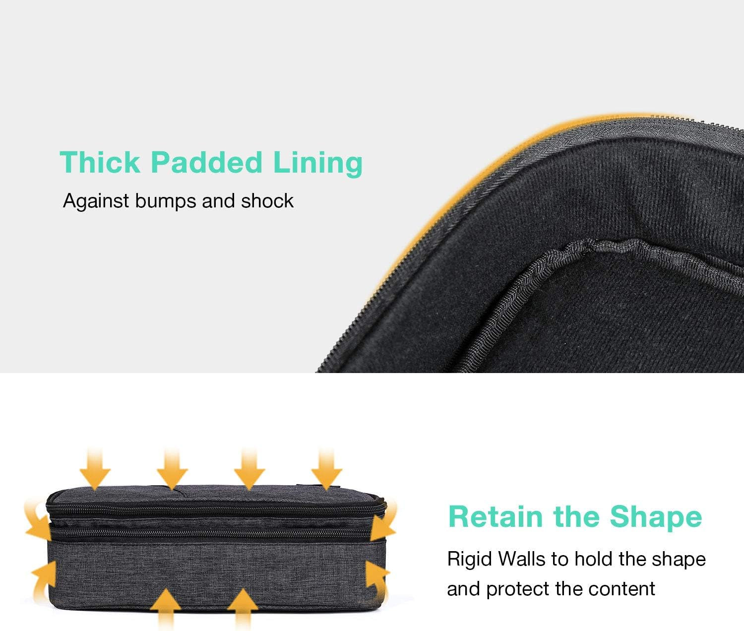 Ultimate Double Layer Electronic Organizer - Stylish Travel Bag for 10.5 Inch iPad Pro, Perfect for Adapters and Cables in Sleek Black