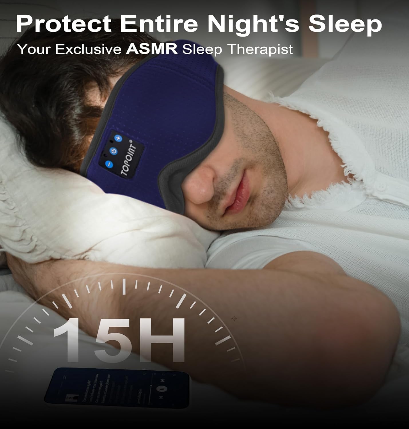 Ultimate Bluetooth 5.4 Sleep Mask with HD Headphones - Luxurious 3D Blackout Eye Mask in Breathable Silk for Side Sleepers, Perfect for Travel, Meditation & CPAP Users