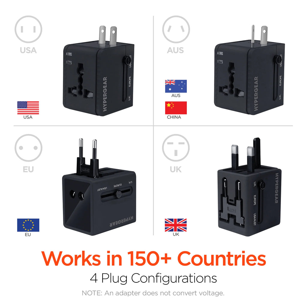 Ultimate Hypergear All-In-One Universal Travel Adapter for Global Adventures